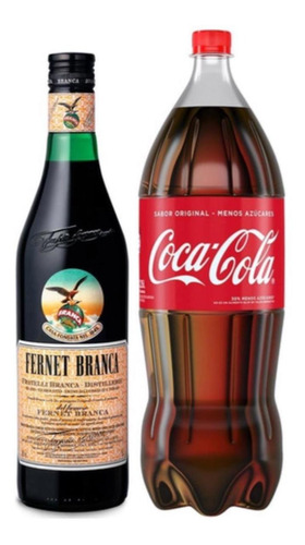 Fernet Branca 750 Ml + Coca Cola Comun 2,25 Lts Fullescabio