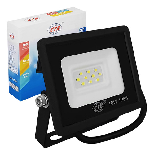 Refletor Led 10w Bivolt Branco Frio Ip66