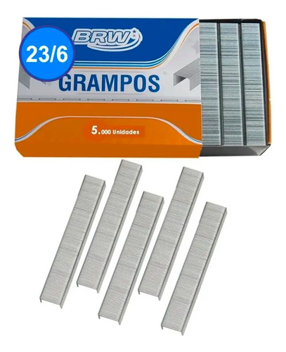 Grampo 23/6 Para Grampear 10 A 30fls Galvanizado Brw 5000un