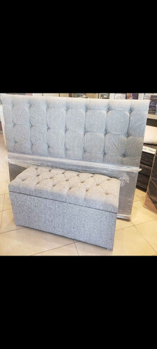 Imagen 4 de 6 de Baulera Capitone En 140x40, Material Pana Chenille O Alpha