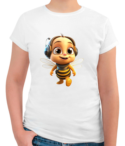 Playera De Mujer Estampada Tierna Abeja Bee Bebe