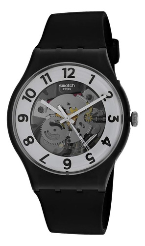 Reloj Swatch Originals Skeletor De Silicona Negra Para Hombr