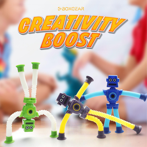 Robot Toy Boxgear Led Que Cambia De Forma Con Ventosa, 4 Uni