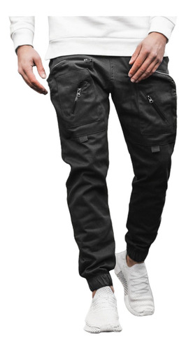 Hombres Multi-bolsillo Jogger Carga Ropa Deportiva Pantalone