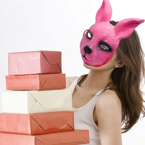 Máscara De Conejo 3d, Máscara De Animal Aterrador, Rosa