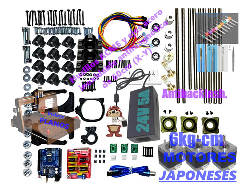 Profe Garcia, Kit Cnc 6kg-cm, 60cm, 120w, 14 Fresas, Arduino (Usado)