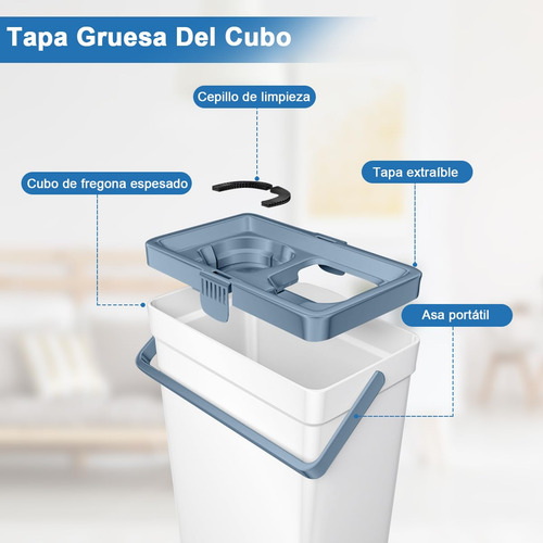 Juego De Fregona De Esponja & Cubeta Con Escurridor, Mopa