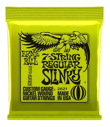 Encordado Guitarra Eléctrica Ernie Ball 7 Cuerdas 10/56