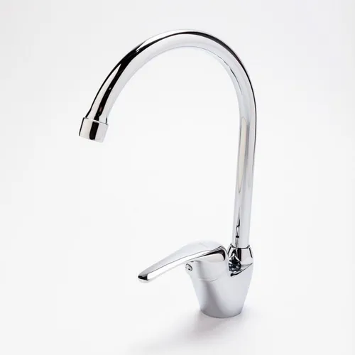 Griferia Monocomando Cocina Mesada Pico Curvo Tauro