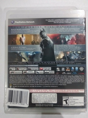 Imagen 3 de 5 de Batman Arkham Origins Ps3 Juego Fisico Sellado Original