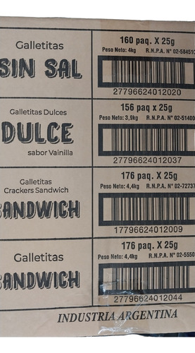 Galletitas Vainilla Neosol Paquetes Individuales X 25 Grs.