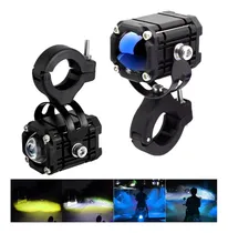 Comprar 2 Faros Auxiliares Leds Luces 4 Modos Lupa Estrobo Para Moto