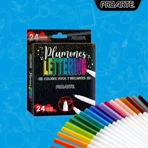 Plumones Lettering 24 Colores Proarte