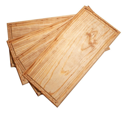 Set De  4 Tablas Para Carne Asada, Madera De Pino, Artesanal