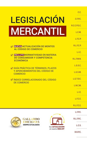 Legislación Mercantil 2023, De H. Greso De La Union. Editorial Ediciones Gallardo, Tapa Blanda, Edición 5 En Español, 2023