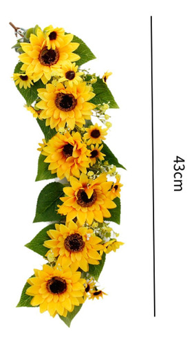 Corona De Girasoles Artificiales, Corona De Verano, Corona