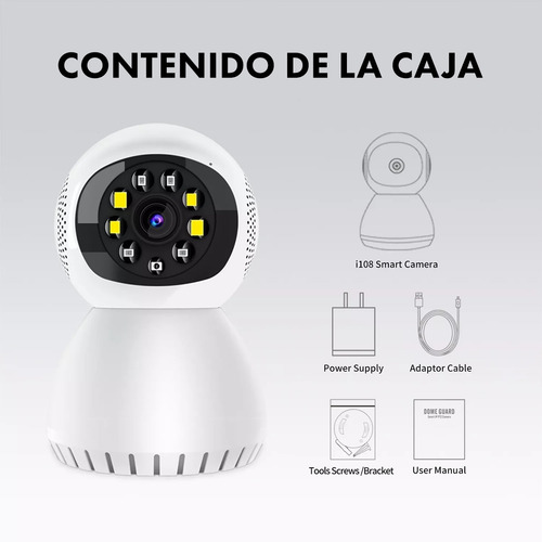 Imagen 10 de 10 de Mini Cámara Ip Wifi Domo App Vigilancia 2mpx Movimiento 360º