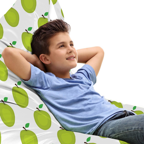 Fruits Lounger Chair Bag, Fresh And Ripe Green Apples Graphi