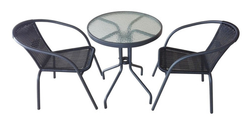 Juego De Jardin Set Rattan 2 Sillas + Mesa Sensacion