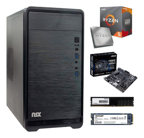 Pc Nsx C31 Ryzen 5 5600g Asus A320m-k Ram 8gb Ssd 256gb Fd