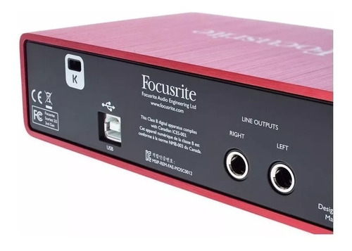 Focusrite Scarlett 2i2 2da Generacion Placa De Sonido Usb