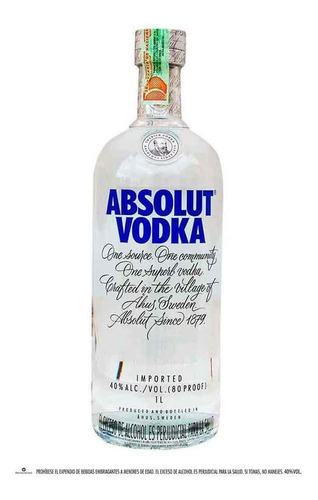 Imagen 1 de 1 de Vodka Absolut 1000 Ml