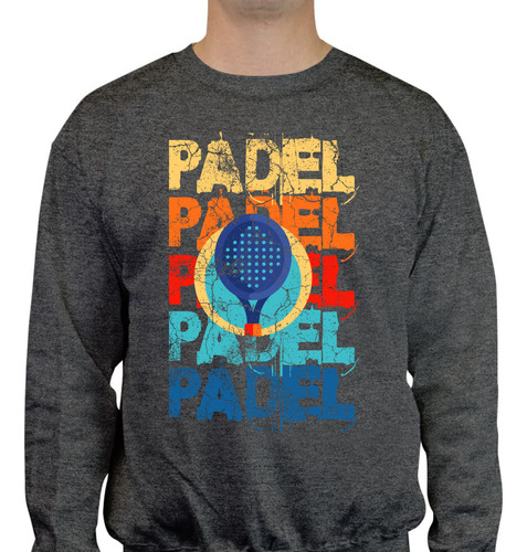 Sudadera Cuello Redondo Pádel - Retro Grunge - Raqueta