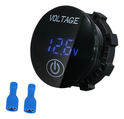 De Voltaje Digital De Automóvil 12 V 24v Voltímetro Azul