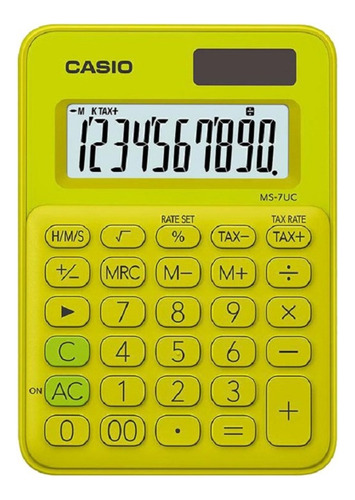 Calculadora Casio De Escritorio Ms-7uc-yg Pila Solar Verde