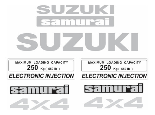 Kit Adesivo Suzuki Samurai 4x4 Preto Smraip