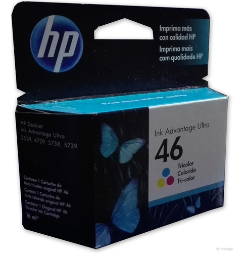Cartucho Tinta Hp 46 Color Cz638al Original 2529 4729 5738