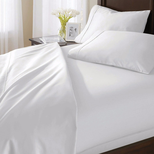 Juego Sábanas Blanco Liso Hotel 180 H T35 Doble