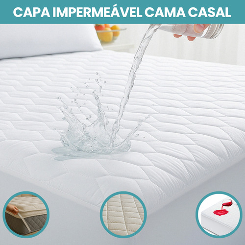 Capa De Colchão Casal Com Elástico | Impermeável, Lavável E Antialérgica