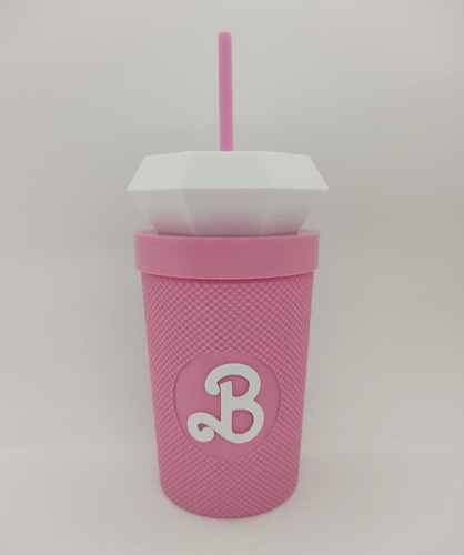 Vaso Barbie Diamante 300 Ml Impresión 3d