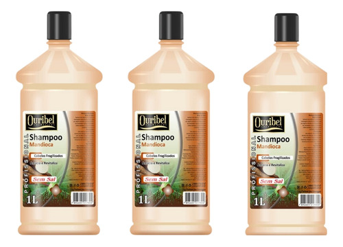 Shampoo Ouribel 1000ml Mandioca Kit C/3un
