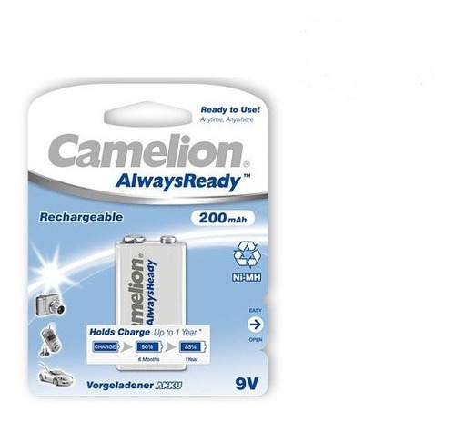 Docena Bateria 9v Camelion Recargable De 200mah, Nuevo