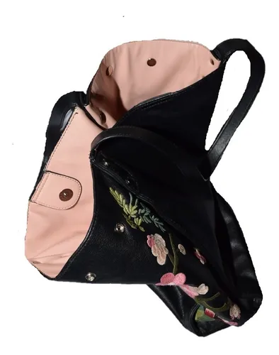 Prune Cartera De Simil Cuero Estampada Excelente Estado