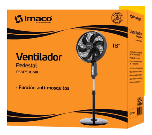 Ventilador De Pedestal Antimosquitos 3 Vel Y 18''-bajo Ruido