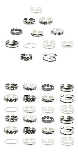 36 Piezas De Anillos De Dedo Ajustables For Mujer, Anillo .