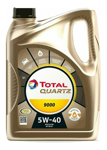 Aceite Total Quartz 9000 5w-40 Sintetico 4lts Nafta Y Diesel