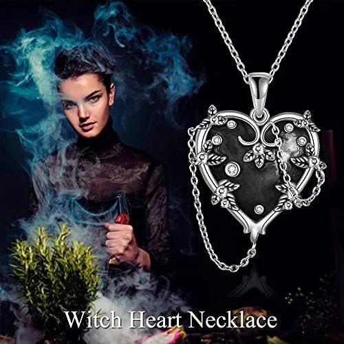Collar Con Colgante De Corazón De Bruja, Joyería Gótica De P