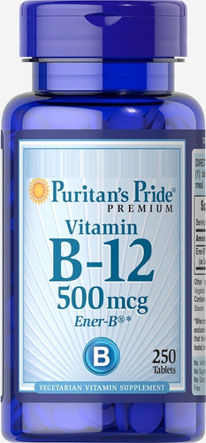 Puritan's Pride | Vitamin B-12 | 500mcg | 250 Tablets