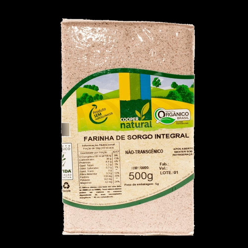 Farinha De Sorgo Integral Orgânico Coopernatural 500g