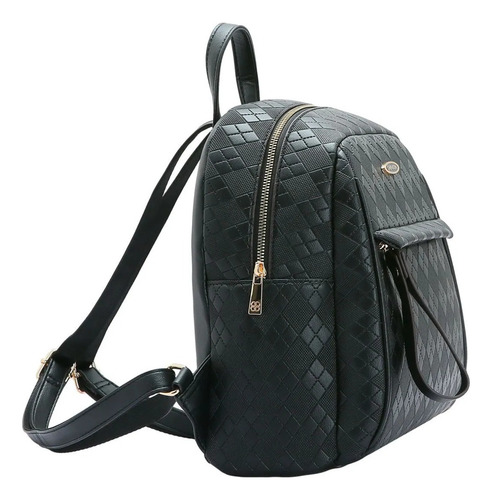 Mochila Chenson Feminina Textura Chic Média Casual 8484395 Cor Preto Desenho Do Tecido Lisa