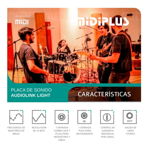 Imagen 5 de 10 de Promo Placa De Sonido Externa Usb Midiplus Audiolink Light