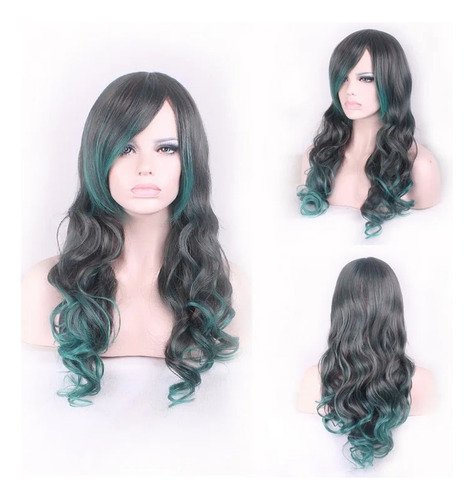 Nuevo Cosplay Harajuku Lolita Long Mix Grey Green Ombre W 20