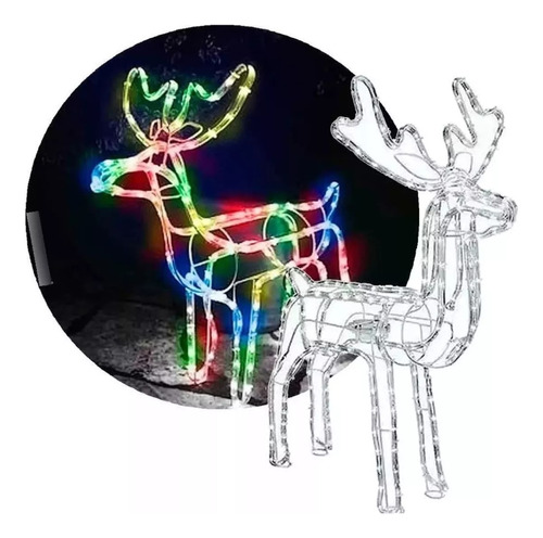 Reno Navideño Led 110 Cmsenchufe Multicolor