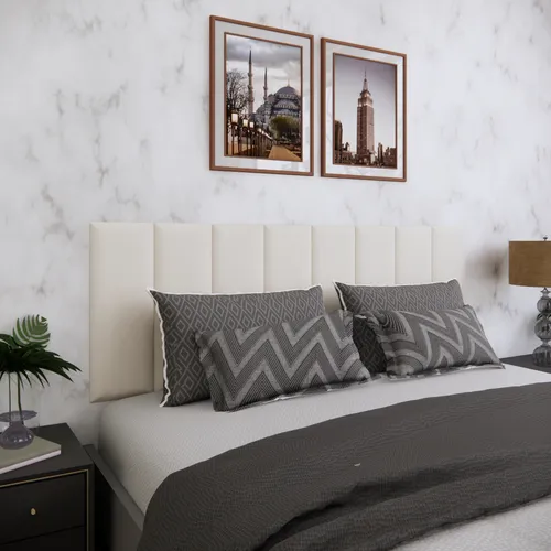 comprar Cabeceira Rr Shopp Cama Box Cabeceira Em Módulos Estofados Cama Queen 1,60 Metros Largura 8 Módulos Estofados 160cm X 54cm Tecido Suede Cor Areia