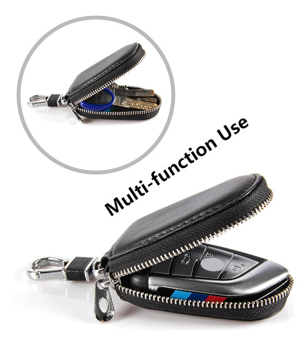 Estuche De Llave De Coche Universal De Cuero Con Gancho