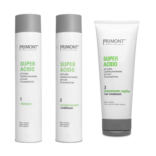 Primont Kit Super Acido Línea Completa Cabello Procesado